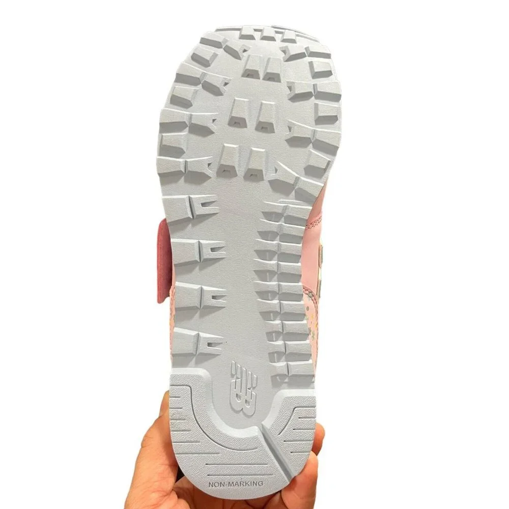 New Balance Kids Pink and Light Blue Velcro Sneakers